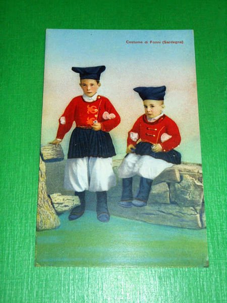 Cartolina Costume di Fonni ( Nuoro ) 1920 ca .