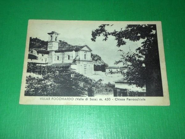 Cartolina Villar Focchiardo ( Valle di Susa ) - Chiesa …