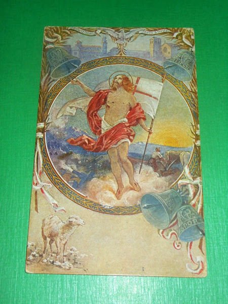 Cartolina G. Fraschetti - Resurrezione 1918.