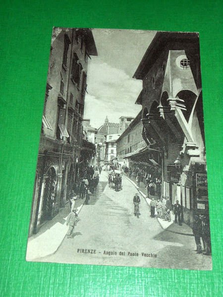 Cartolina Firenze - Angolo del Ponte Vecchio 1915 ca.