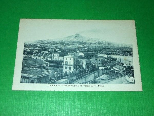 Cartolina Catania - Panorama con vista dell' Etna 1920 ca.
