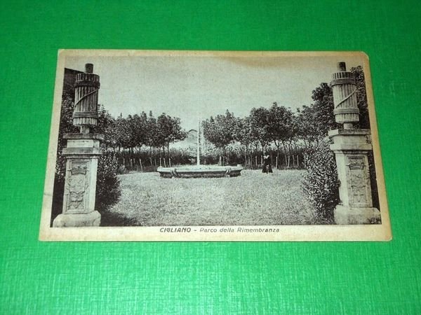 Cartolina Cigliano ( Vercelli ) - Parco della Rimembranza 1943 …