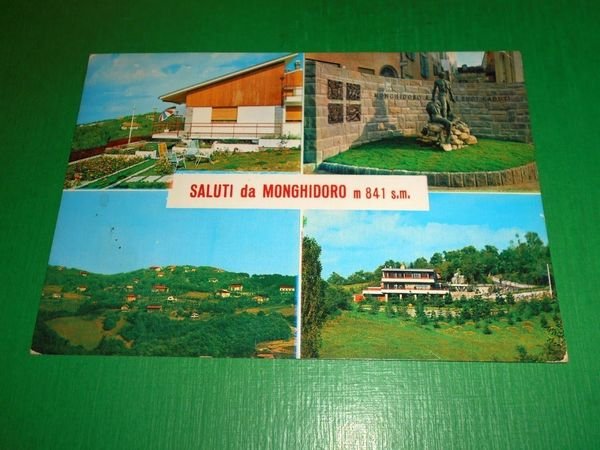 Cartolina Saluti da Monghidoro - Vedute diverse 1977.