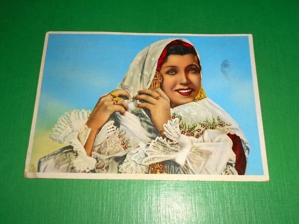 Cartolina Costumi Sardi - Sinnai ( Cagliari ) 1952.