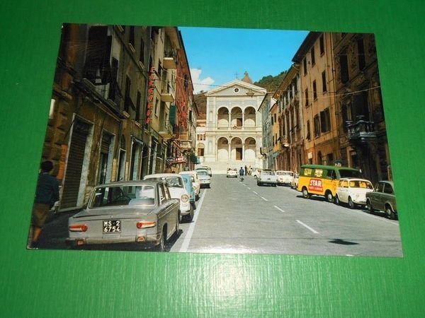 Cartolina Massa - Il Duomo - Via Dante 1965 ca.