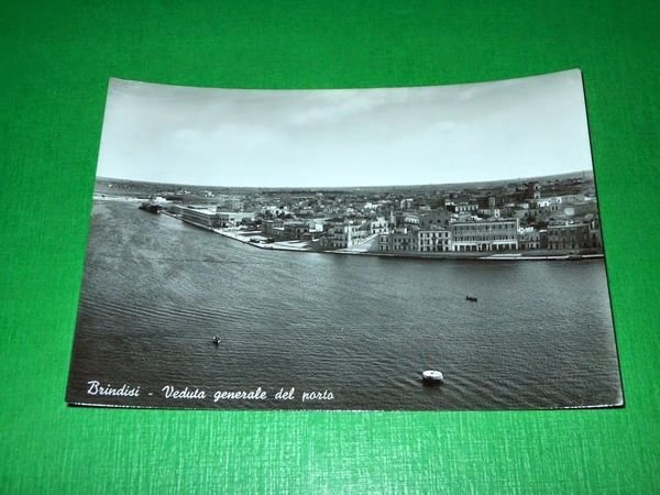 Cartolina Brindisi - Veduta generale del porto 1955 ca.