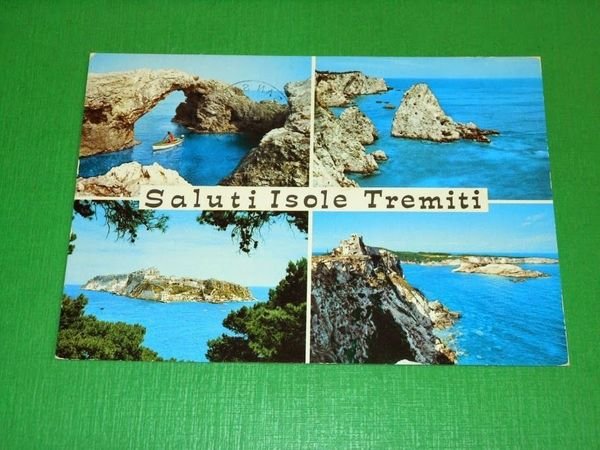 Cartolina Saluti dalle Isole Tremiti - Vedute diverse 1973.