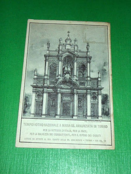 Cartolina Torino - Tempio Votivo Naz. a Maria SS. Annunziata …