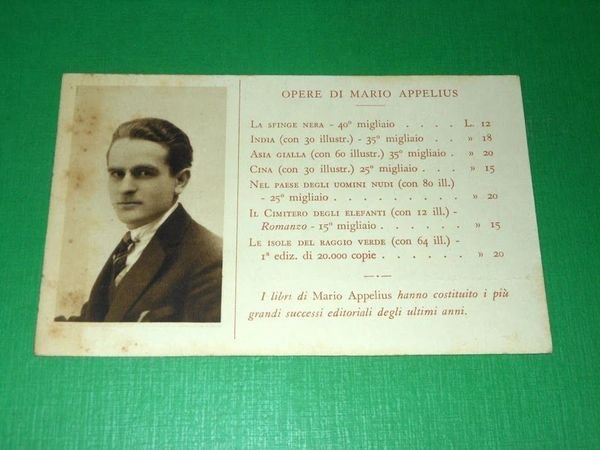 Cartolina Mario Appelius - Le sue opere 1930 ca.