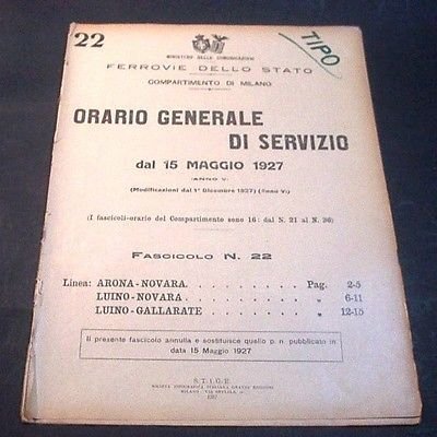 Ferrovie - Orario Generale Servizio - Linea Arona Novara Luino …