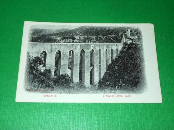 Cartolina Spoleto - Il Ponte delle Torri 1900 ca.