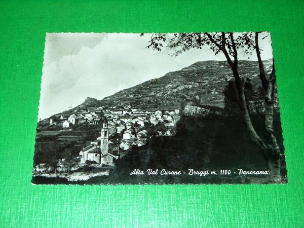 Cartolina Alta Val Curone - Bruggi - Panorama 1957.