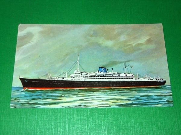 Cartolina Navigazione Grimaldi Siosa - Nave Caribia 1950 ca.