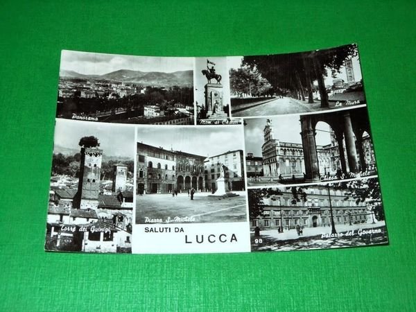 Cartolina Saluti da Lucca - Vedute diverse 1959.
