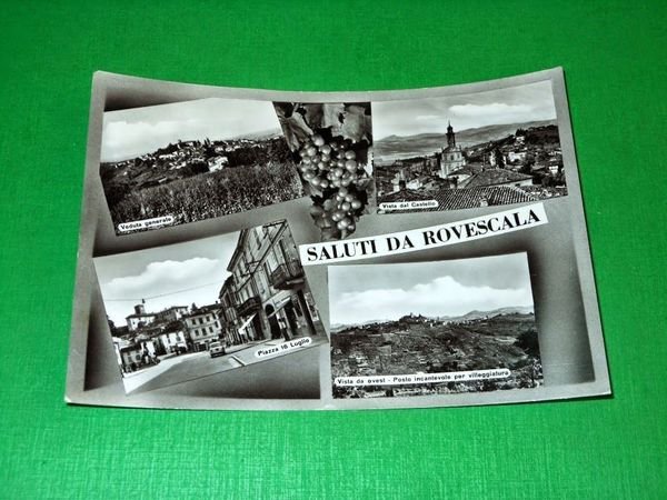 Cartolina Saluti da Rovescala - Vedute diverse 1961.