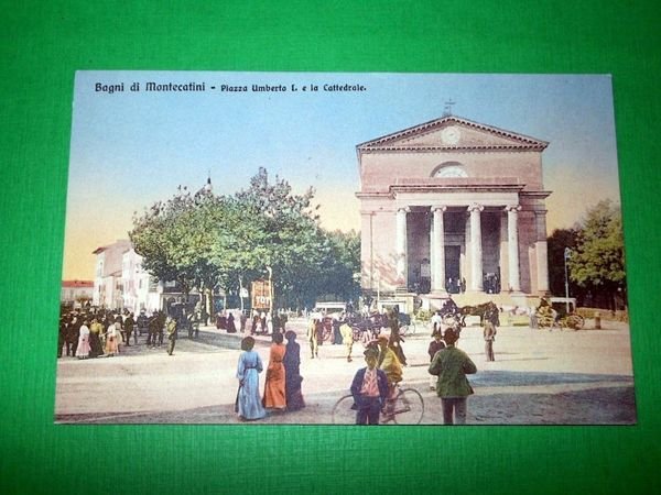 Cartolina Bagni di Montecatini - Piazza Umberto I. e la …