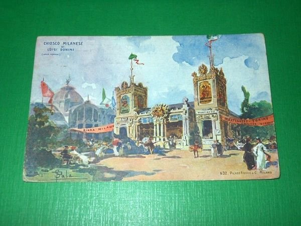Cartolina Esposizione di Milano - 1906 - Chiosco Milanese di …