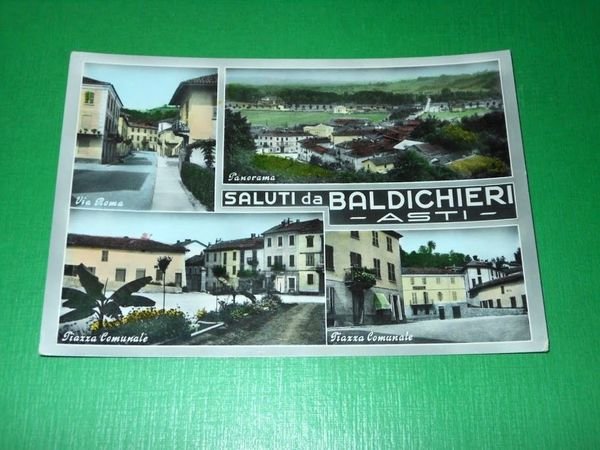 Cartolina Saluti da Baldichieri ( Asti ) - Vedute diverse …