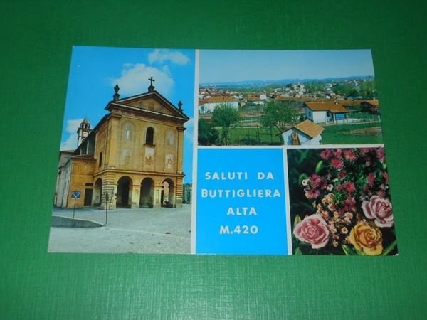 Cartolina Saluti da Buttigliera Alta - Vedute diverse 1965 ca.