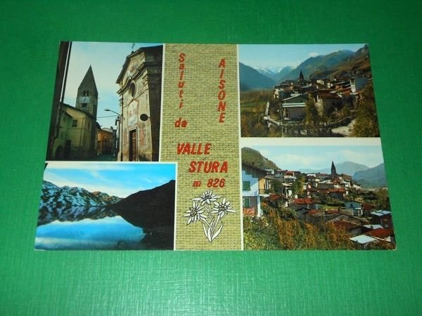 Cartolina Saluti da Aisone - Valle Stura - Vedute diverse …