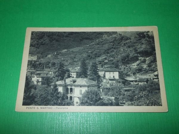Cartolina Ponte S. Martino ( Aosta ) - Panorama 1940 …