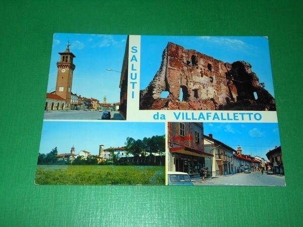 Cartolina Saluti da Villafalletto ( Cuneo ) - Vedute diverse …