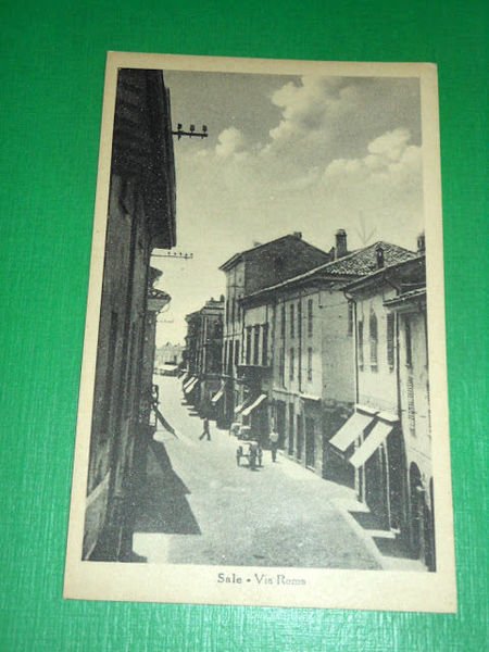 Cartolina Sale ( Alessandria ) - Via Roma 1940 ca.