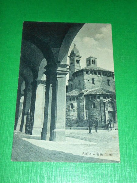 Cartolina Biella - Il Battistero 1925 ca.