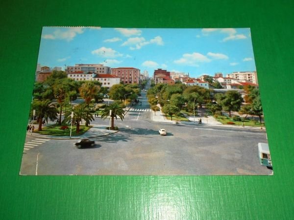 Cartolina Sassari - Emiciclo Garibaldi 1966.