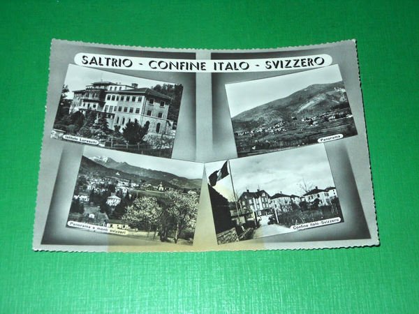 Cartolina Saltrio - Confine Italo-Svizzero - Vedute diverse 1950 ca.