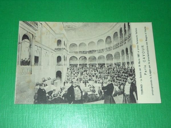 Cartolina Torino 1861 Seduta al primo Parlamento Italiano - Parla …