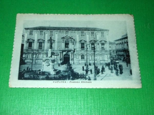 Cartolina Catania - Fontana Elefante 1920 ca.