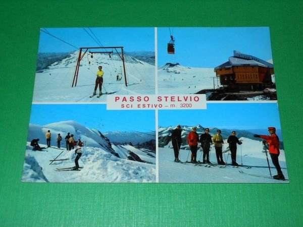 Cartolina Passo Stelvio - Sci estivo - Vedute diverse 1967.