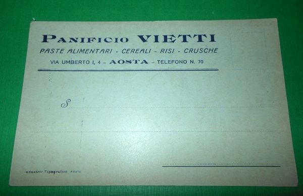Cartolina Pubblicità Panificio Vietti - Aosta ( Via Umberto ) …