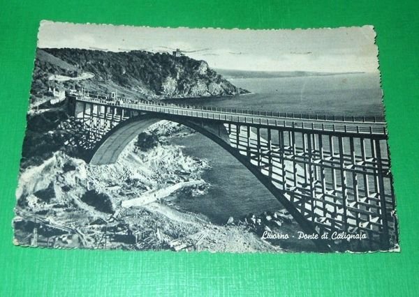 Cartolina Livorno - Ponte di Calignaja 1953.