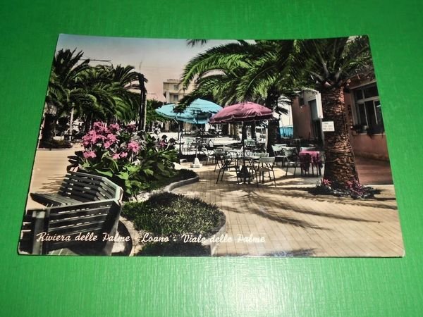 Cartolina Loano - Viale delle Palme 1960.