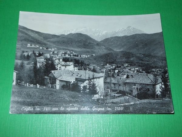 Cartolina Caglio con lo sfondo della Grigna - Panorama 1953.