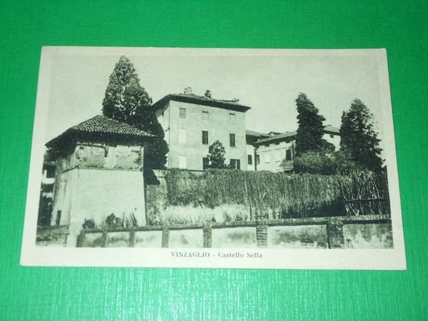 Cartolina Vinzaglio ( Novara ) - Castello Sella 1930 ca.