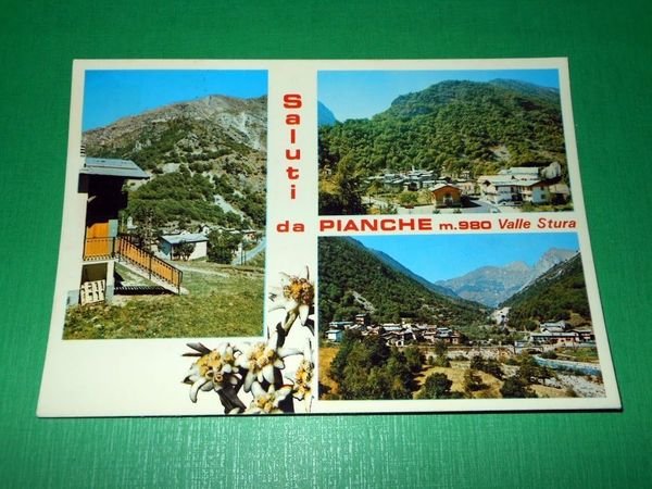 Cartolina Saluti da Pianche ( Valle Stura ) - Vedute …