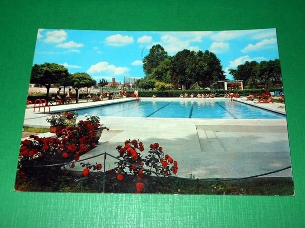 Cartolina Lodi - La piscina della Canottieri Adda 1971.