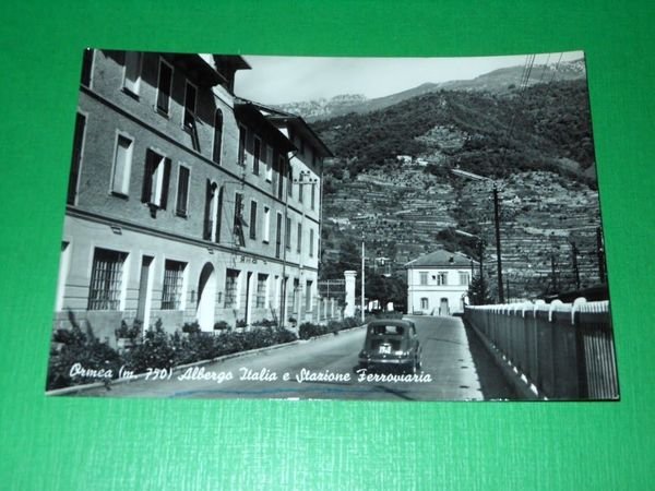 Cartolina Ormea ( Cuneo ) - Albergo Italia e Stazione …