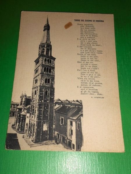 Cartolina Modena - Torre del Duomo 1956.