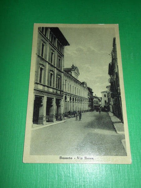 Cartolina Busseto - Via Roma 1940 ca.