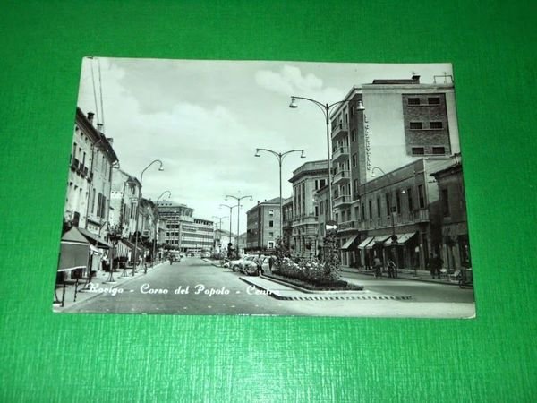Cartolina Rovigo - Corso del Popolo - Centro 1957.