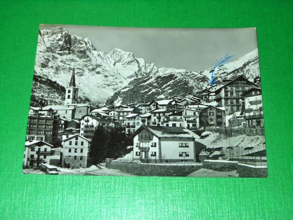 Cartolina Valtournanche - Panorama e sfondo Grandes Murailles 1964.