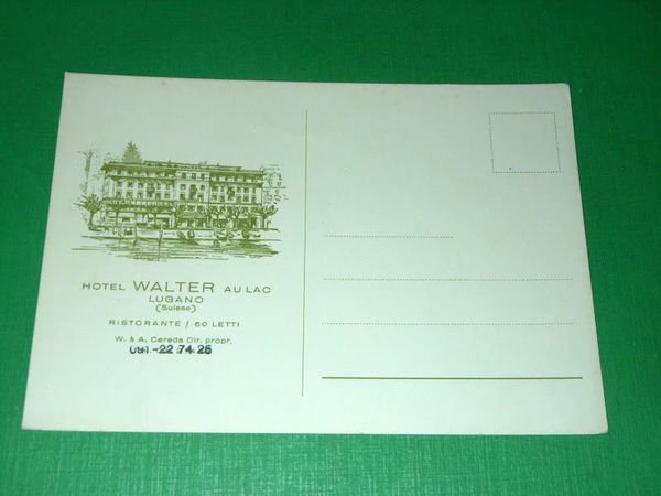 Cartolina Lugano - Hotel Walter au Lac 1960 ca.