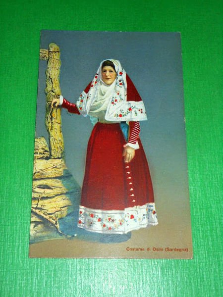 Cartolina Costume di Osilo ( Sassari ) 1920 ca °.