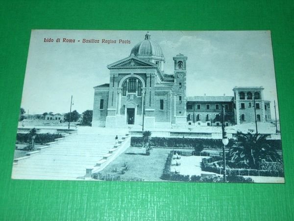 Cartolina Lido di Roma - Basilica Regina Pacis 1925 ca.