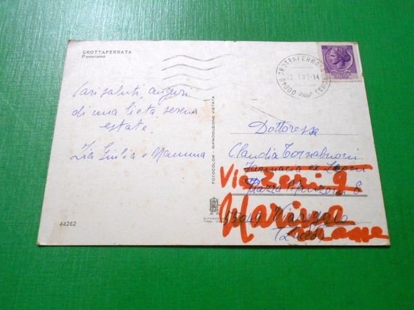 Cartolina Grottaferrata - Panorama 1972.