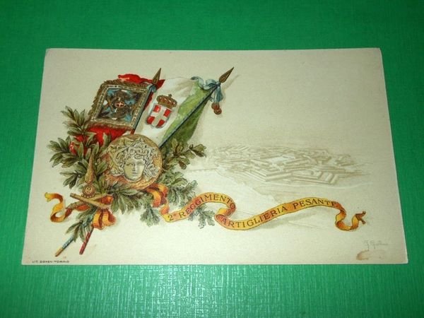 Cartolina Militaria 11° Reggimento Artiglieria Pesante - illustratore G. Gallino